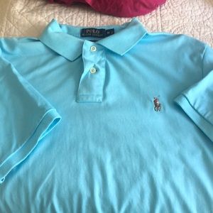 Pale blue polo shirt